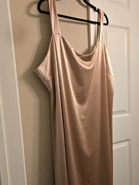 Satin Cowl-Neck Midi Dress in Blush